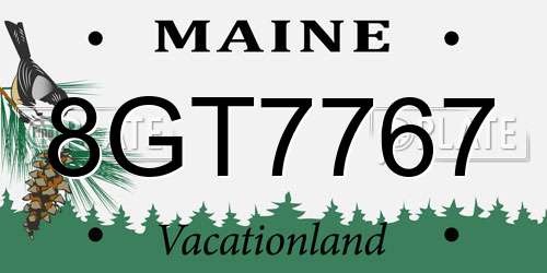 8GT7767 Maine License Plate