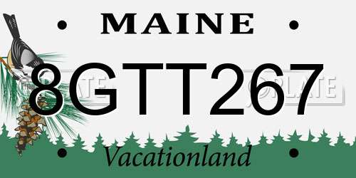 8GTT267 Maine License Plate