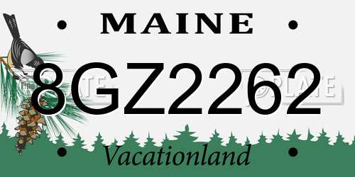 8GZ2262 Maine License Plate