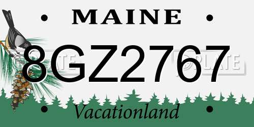 8GZ2767 Maine License Plate