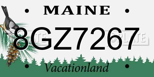 8GZ7267 Maine License Plate