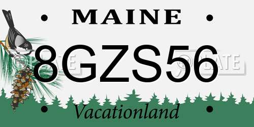 8GZS56 Maine License Plate