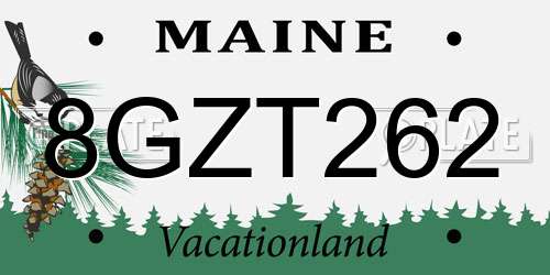 8GZT262 Maine License Plate