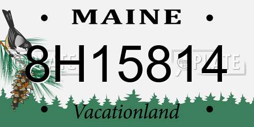 8H15814 Maine License Plate