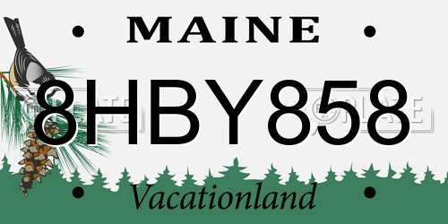 8HBY858 Maine License Plate
