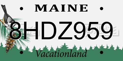 8HDZ959 Maine License Plate