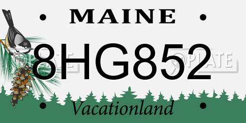 8HG852 Maine License Plate