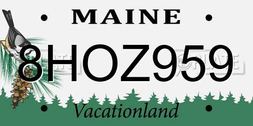 8HOZ959 Maine License Plate