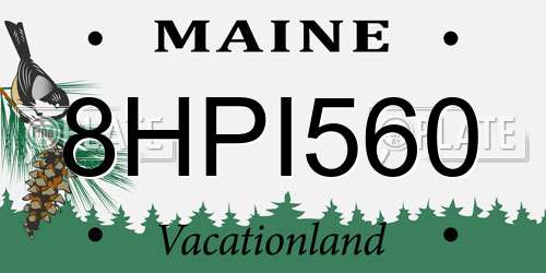 8HPI560 Maine License Plate