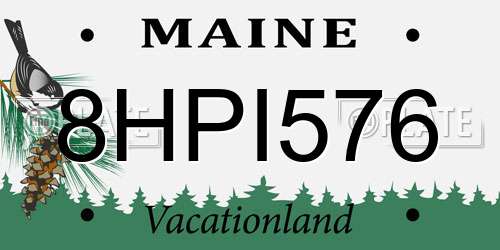8HPI576 Maine License Plate