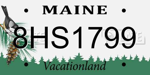 8HS1799 Maine License Plate