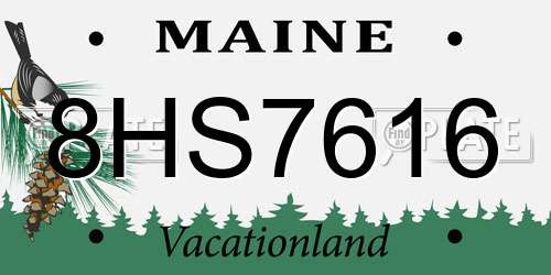 8HS7616 Maine License Plate