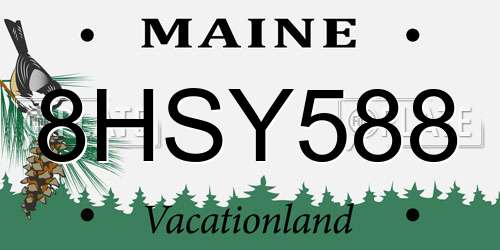 8HSY588 Maine License Plate