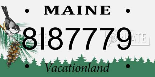 8I87779 Maine License Plate