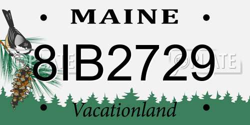 8IB2729 Maine License Plate