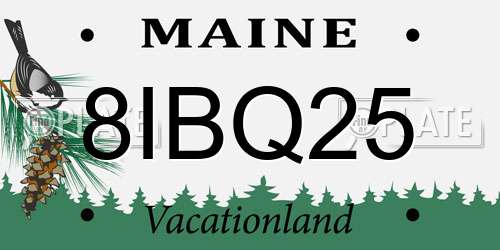 8IBQ25 Maine License Plate