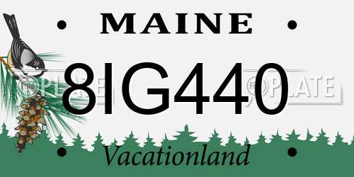 8IG440 Maine License Plate