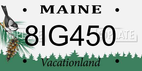 8IG450 Maine License Plate