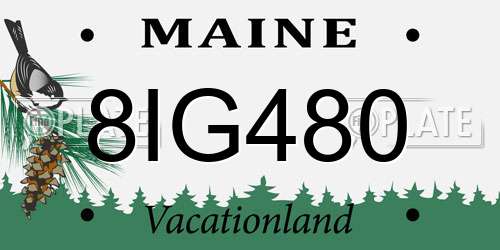 8IG480 Maine License Plate
