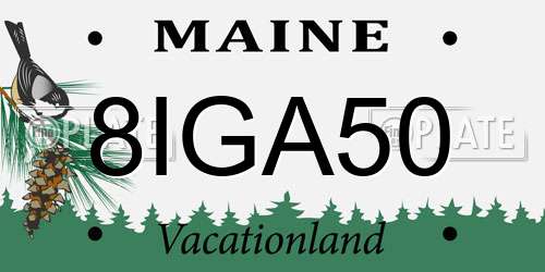8IGA50 Maine License Plate