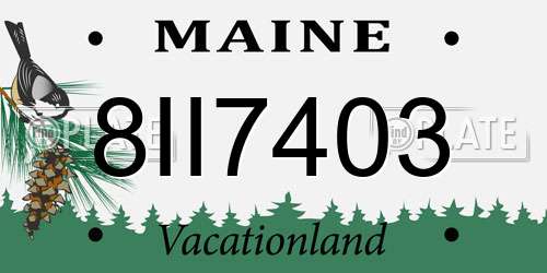 8II7403 Maine License Plate