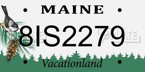 8IS2279 Maine License Plate