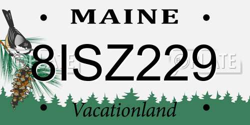 8ISZ229 Maine License Plate