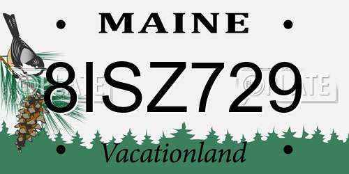 8ISZ729 Maine License Plate
