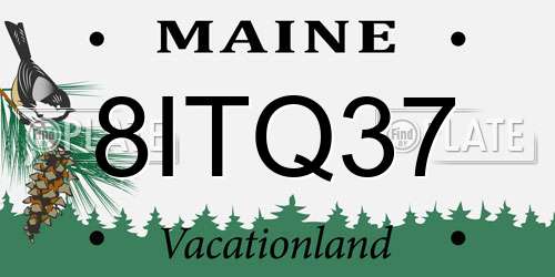 8ITQ37 Maine License Plate