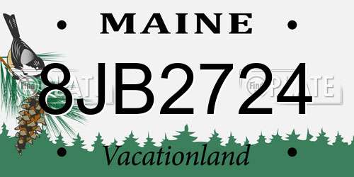 8JB2724 Maine License Plate