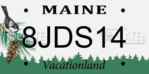 8JDS14 Maine License Plate