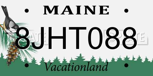 8JHT088 Maine License Plate