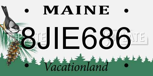 8JIE686 Maine License Plate