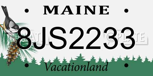 8JS2233 Maine License Plate