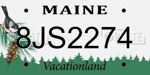 8JS2274 Maine License Plate