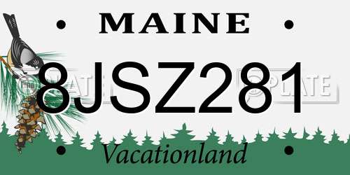 8JSZ281 Maine License Plate