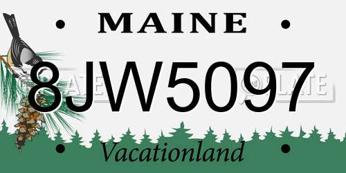 8JW5097 Maine License Plate