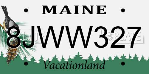8JWW327 Maine License Plate