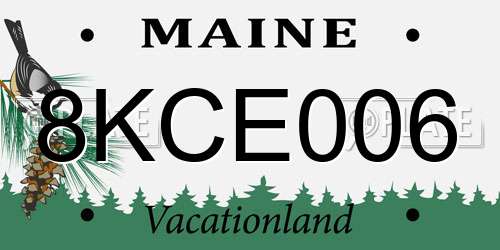8KCE006 Maine License Plate