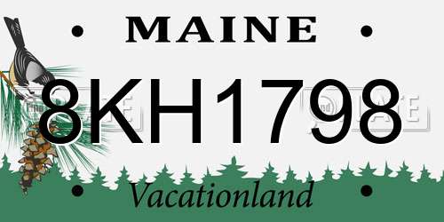 8KH1798 Maine License Plate