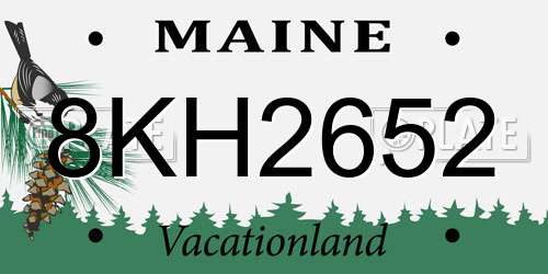 8KH2652 Maine License Plate