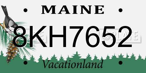 8KH7652 Maine License Plate