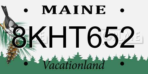 8KHT652 Maine License Plate
