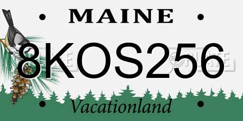 8KOS256 Maine License Plate