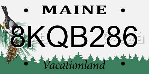 8KQB286 Maine License Plate