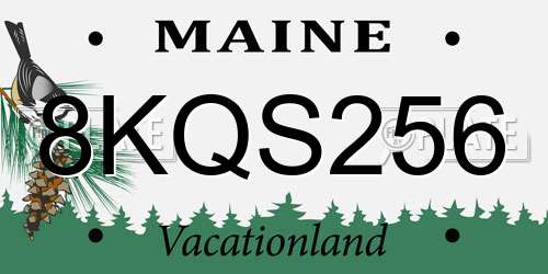 8KQS256 Maine License Plate