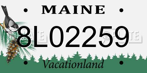 8L02259 Maine License Plate