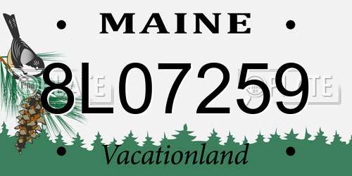 8L07259 Maine License Plate