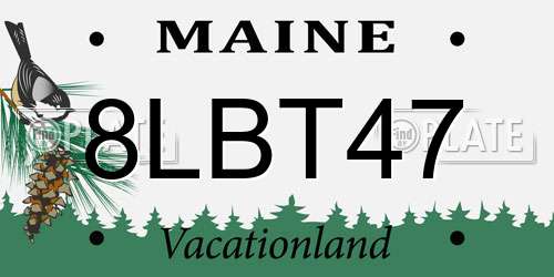 8LBT47 Maine License Plate