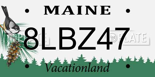 8LBZ47 Maine License Plate
